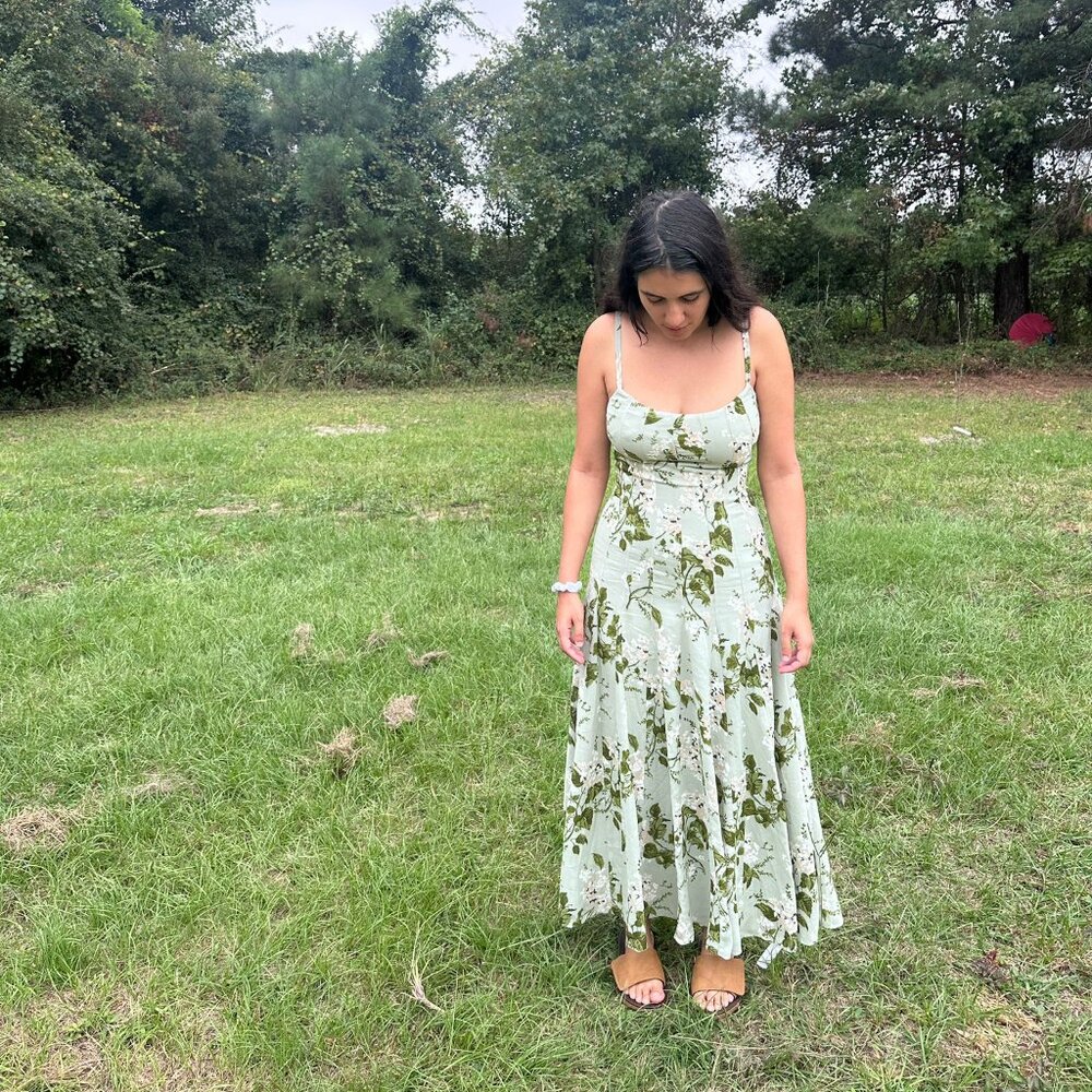 Reformation Katalina Dress Green - Size 6